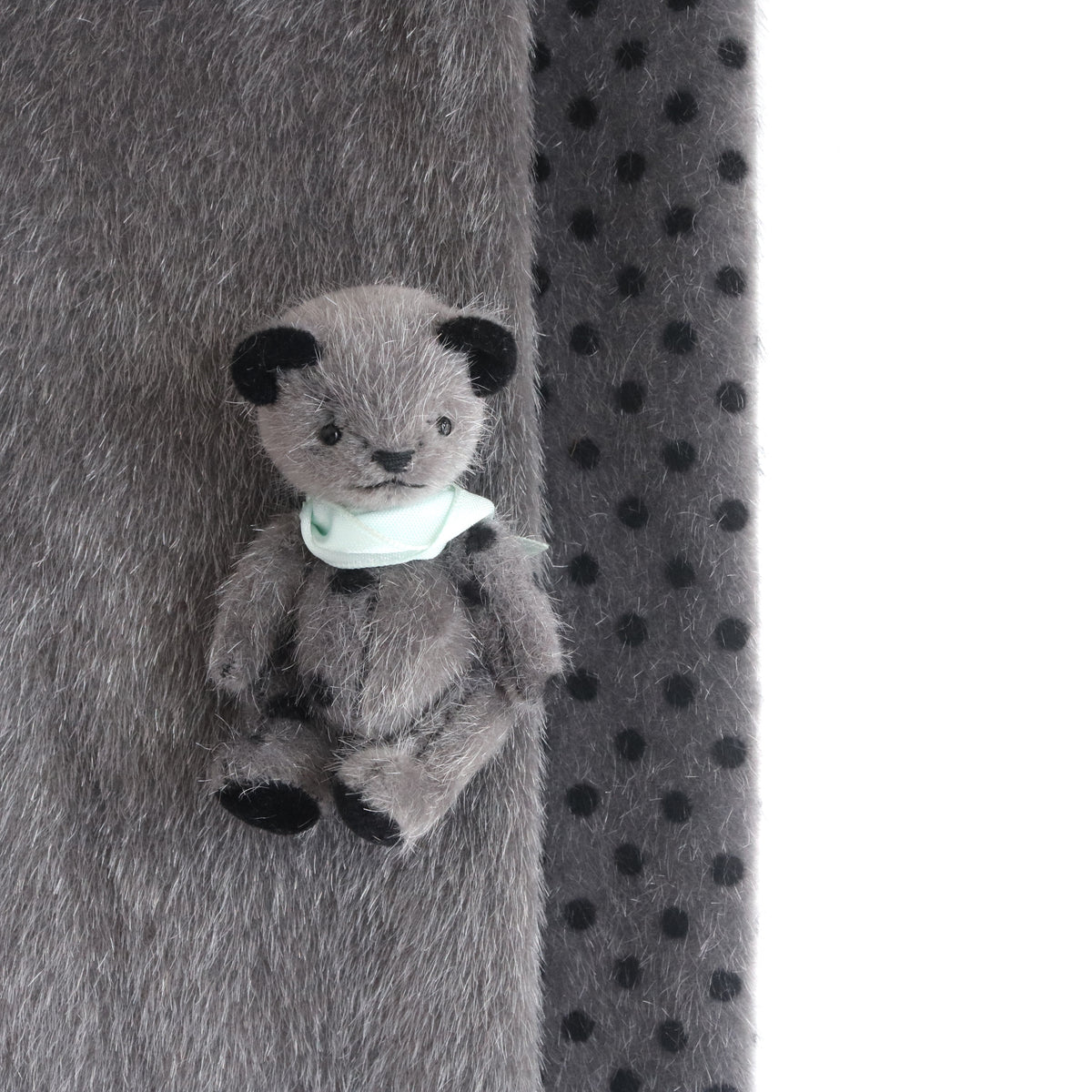 Grey Mini Bear Fabric A04