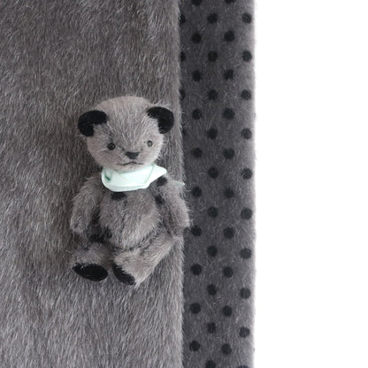 Grey Mini Bear Fabric A04
