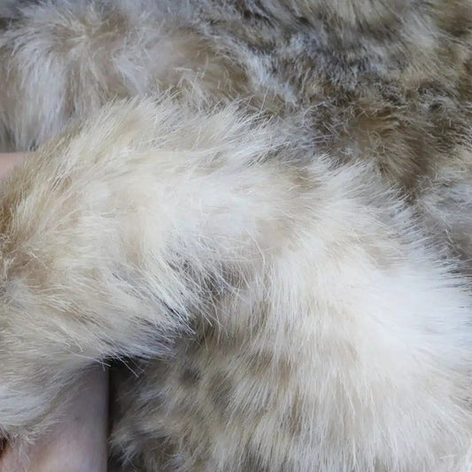luxury 20mm leopard teddy bear fur fabric B08