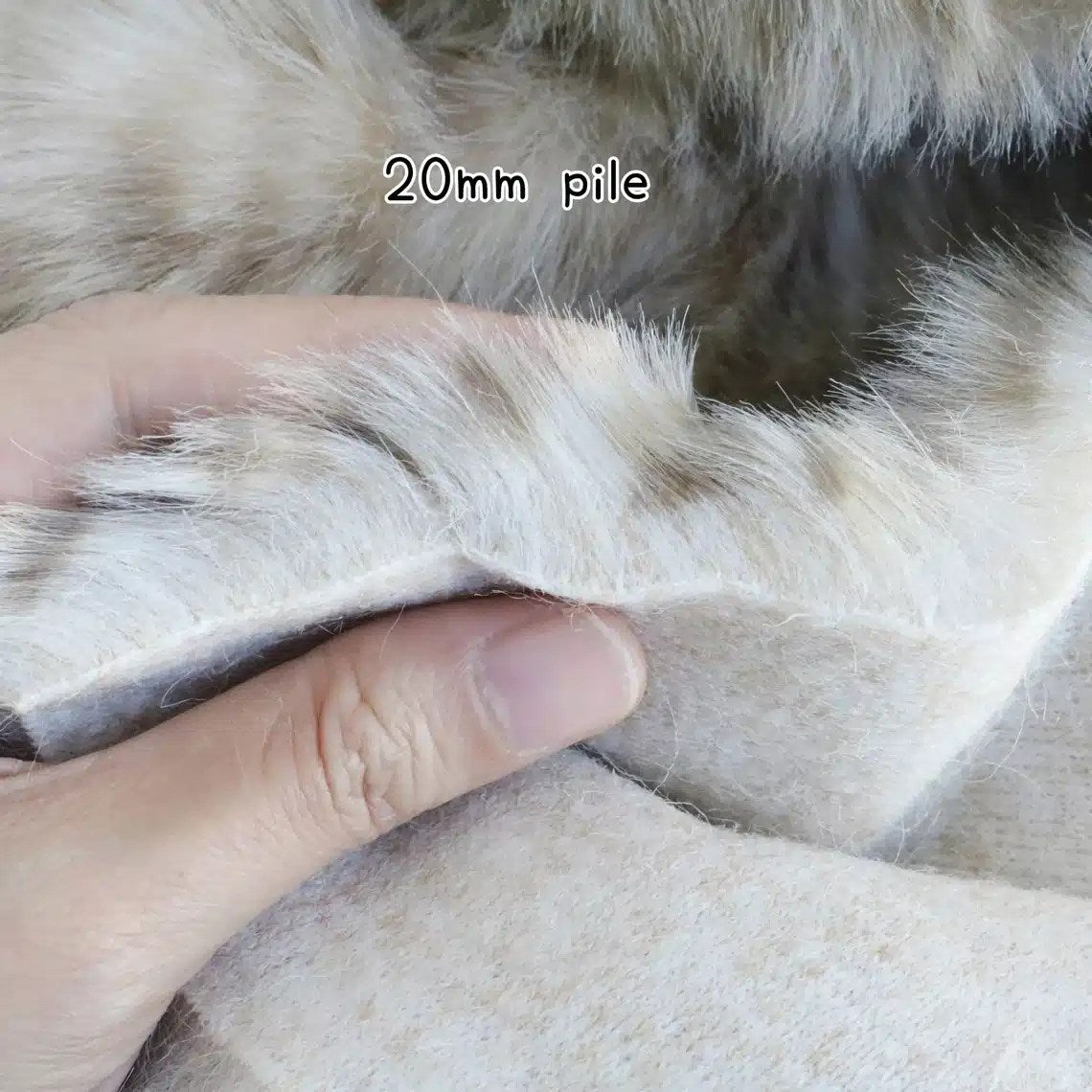luxury 20mm leopard teddy bear fur fabric B08
