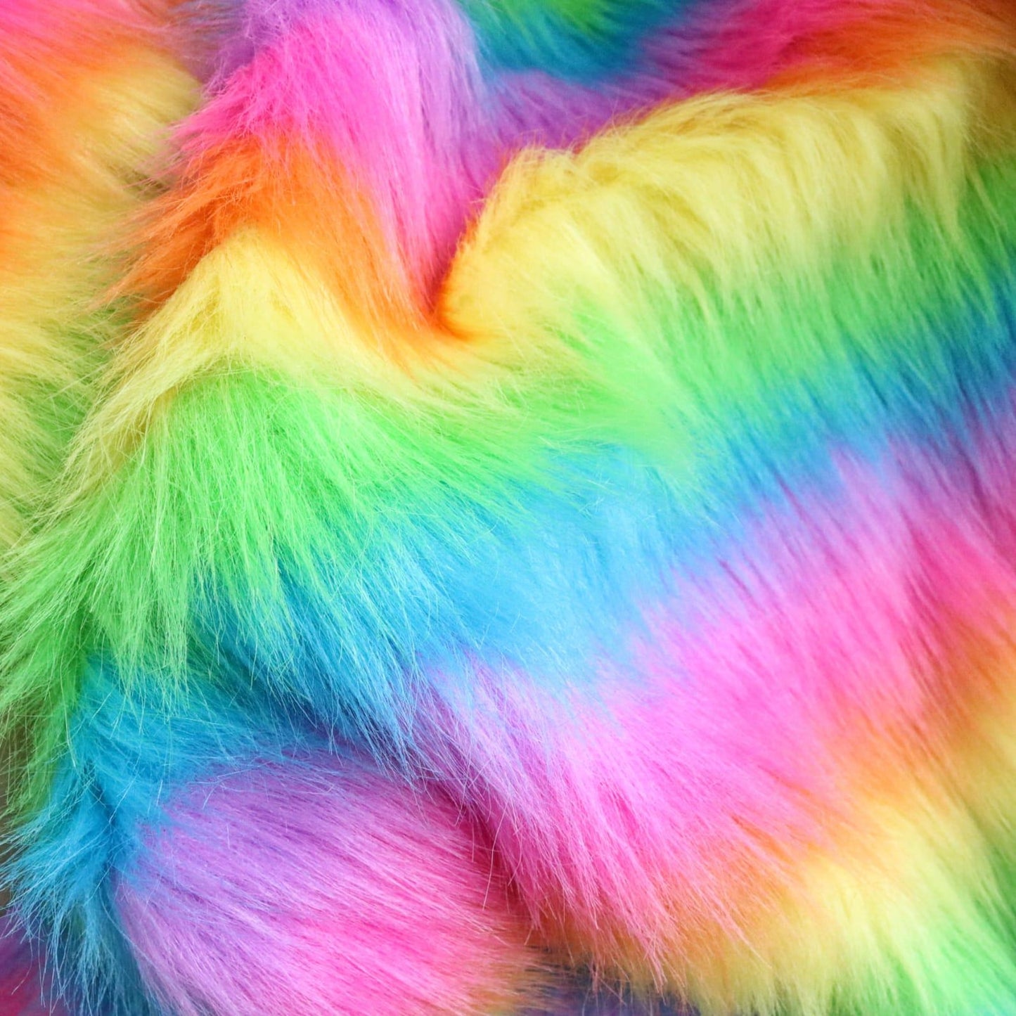 shaggy long pile rainbow fur B14