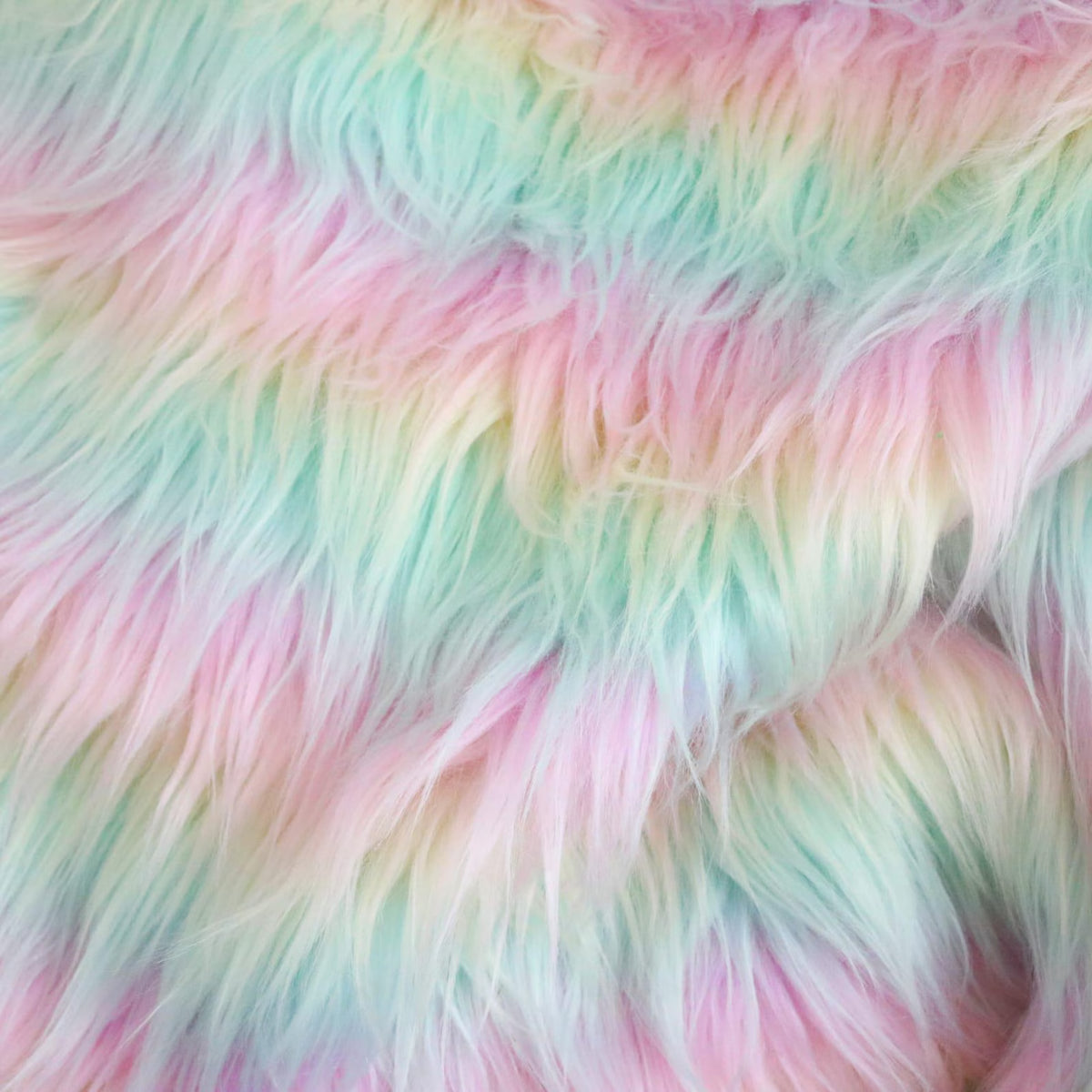 shaggy long pile rainbow fur B14