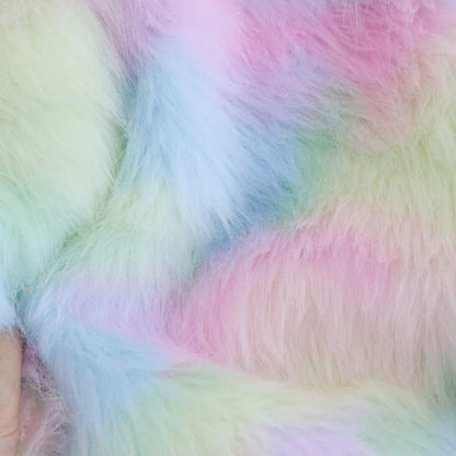 shaggy long pile rainbow fur B14