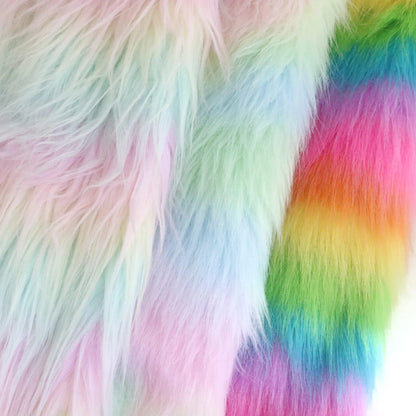 shaggy long pile rainbow fur B14