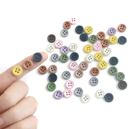 20pcs-8mm 10mm wooden buttons for doll clothes