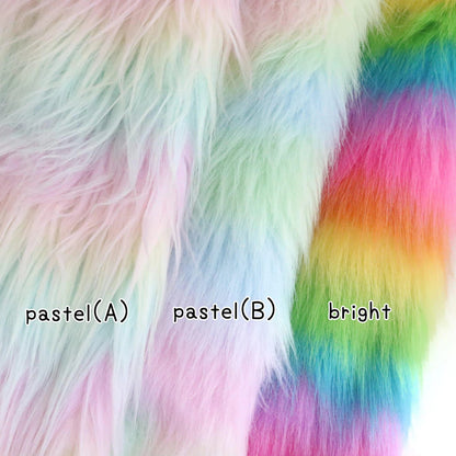 shaggy long pile rainbow fur B14