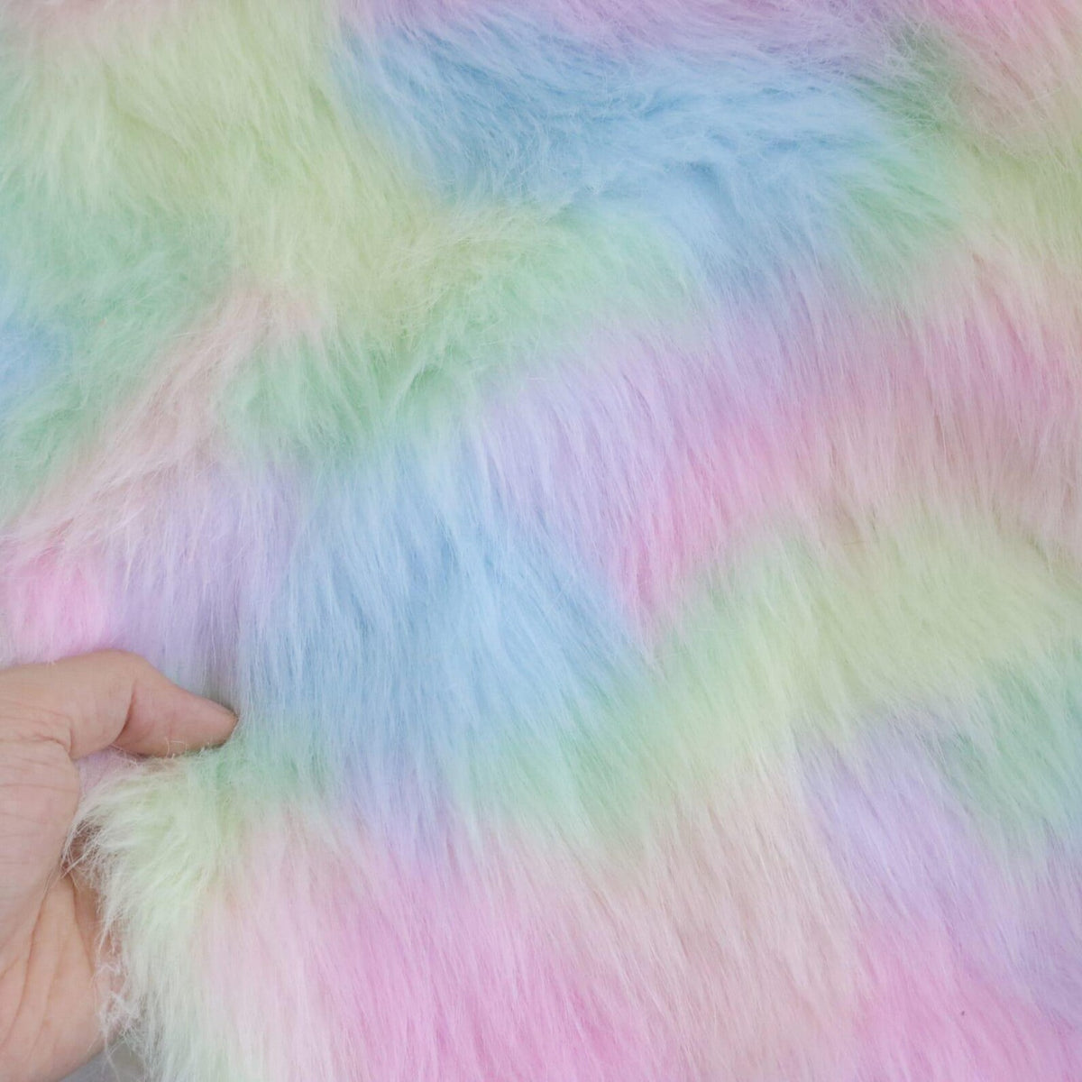 shaggy long pile rainbow fur B14
