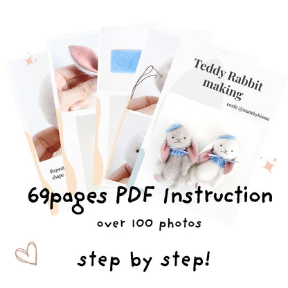 Teddy Rabbit Sewing Pattern + Instruction