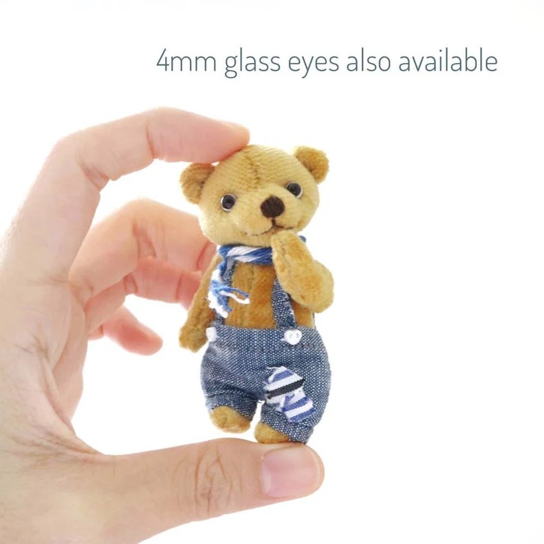 teddy bear glass eyes on wire