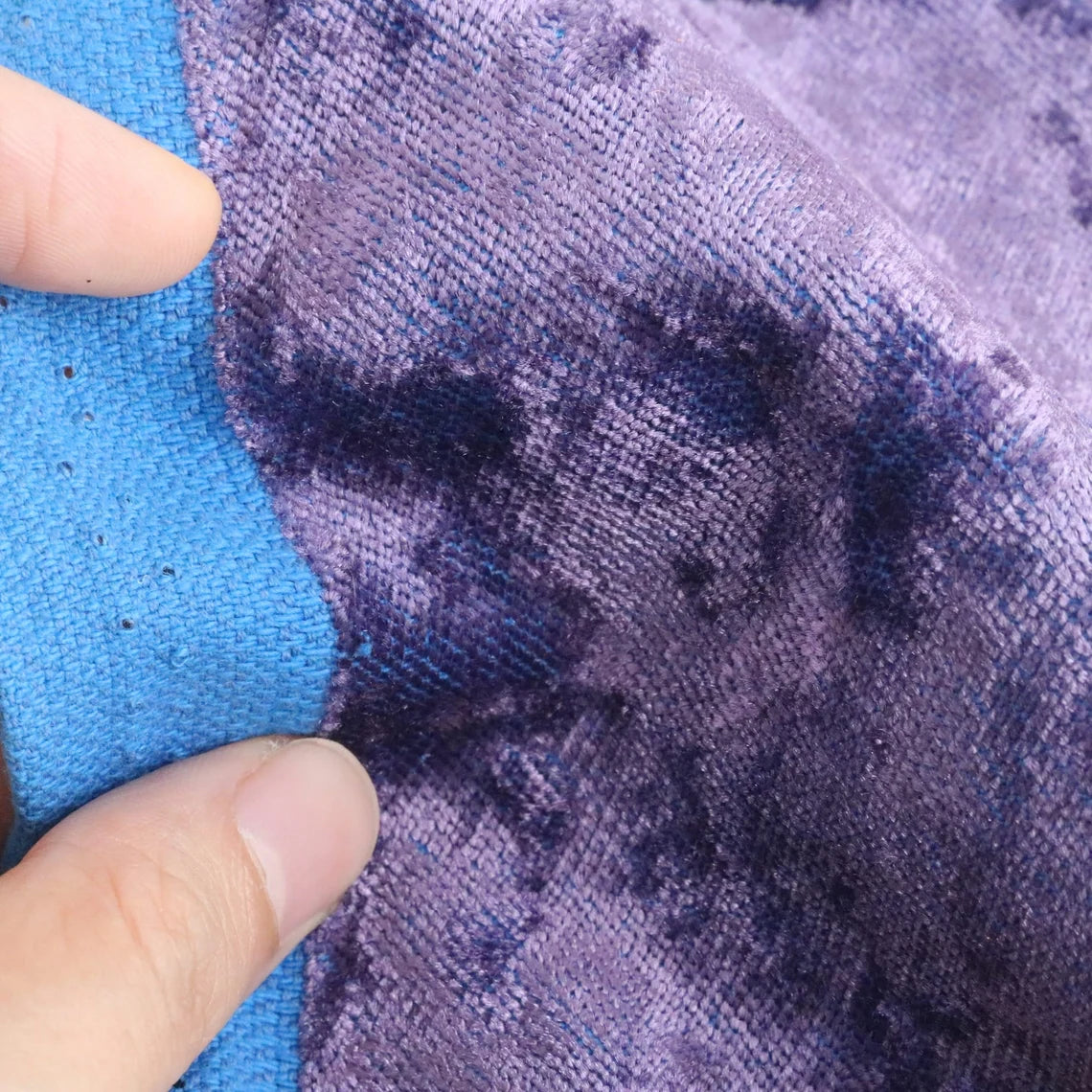 Last piece- Vintage Plush Fabric in Purple