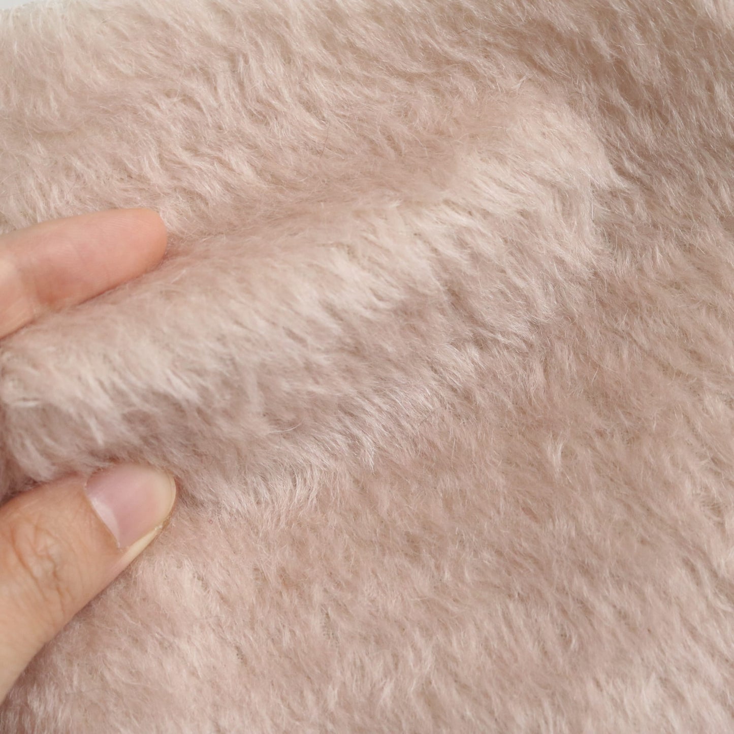 (Yard) 10mm Light Pink mohair fabric A46