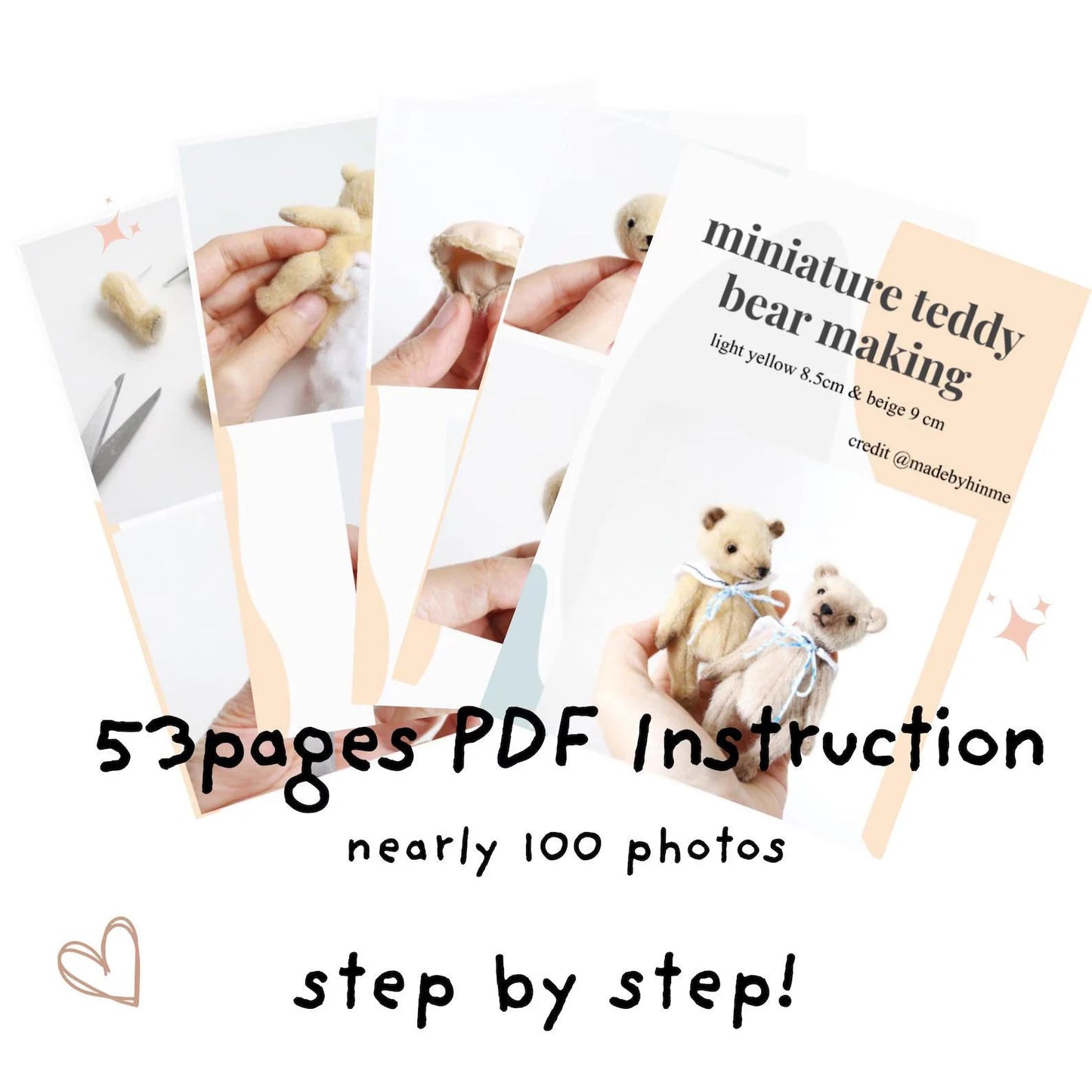 Mini Bear Sewing Pattern + Instruction