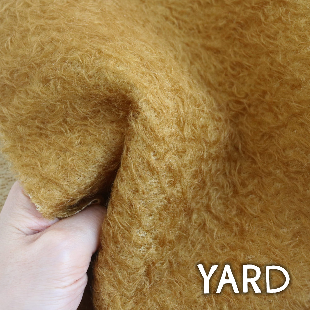 (Yard) Yellow 13mm mohair fabric A46