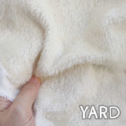 (Yard) 5mm sparse white mohair fabric A59
