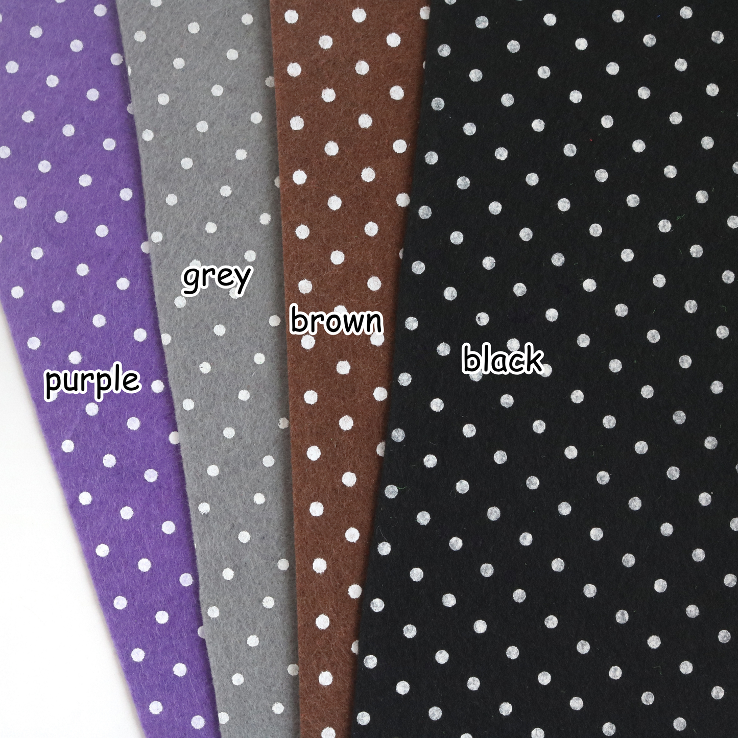 4pcs Polka Dot Felt Sheet 1mm