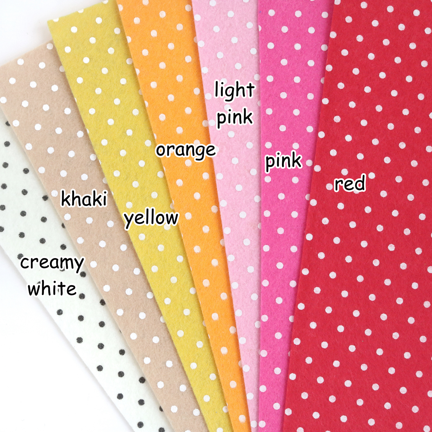 4pcs Polka Dot Felt Sheet 1mm