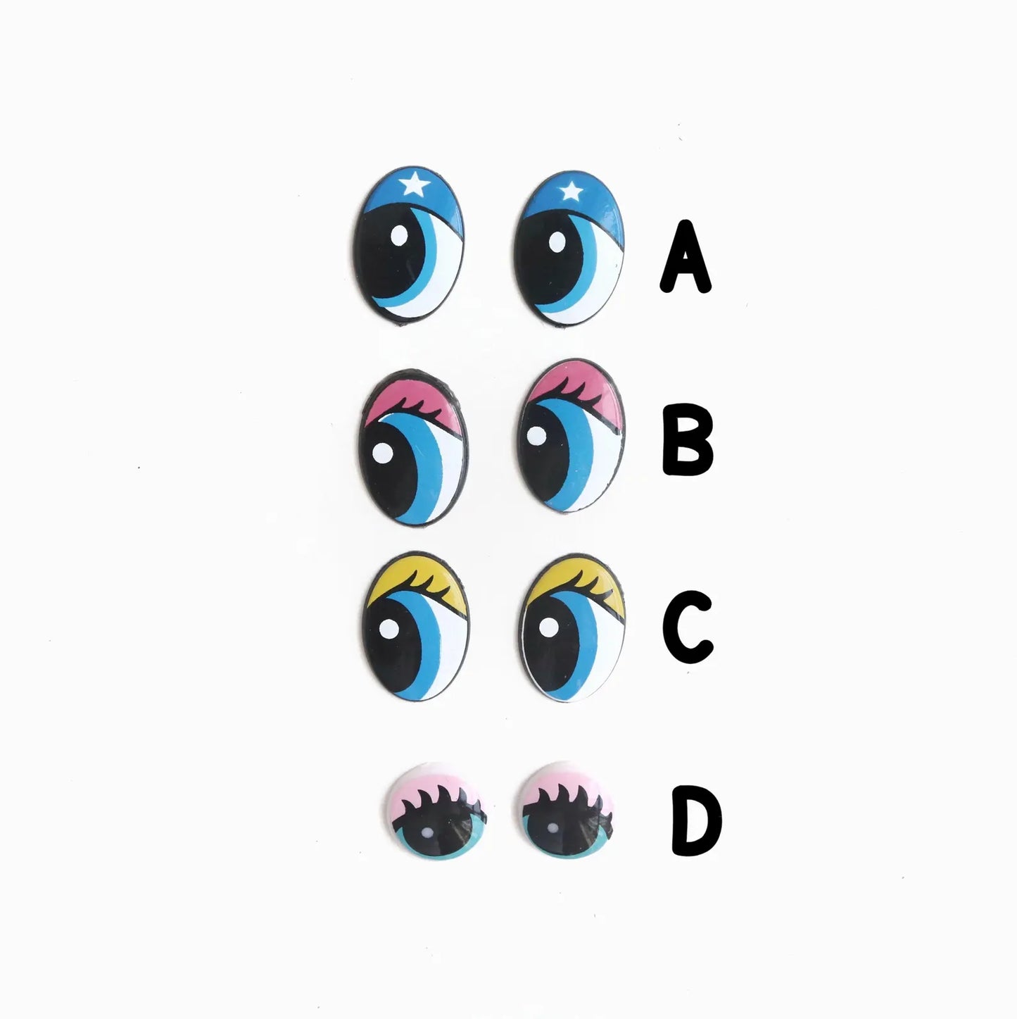Flat Back Puppet Cartoon Eyes