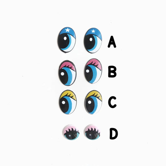 Flat Back Puppet Cartoon Eyes