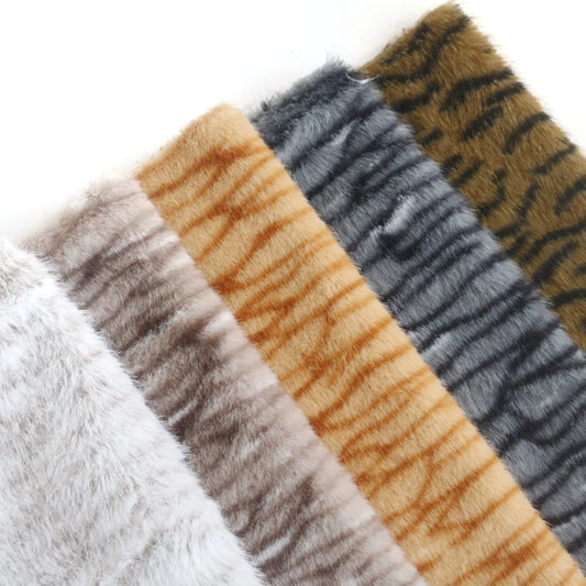Tabby Cat Print Faux Fur B18
