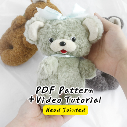 Vintage Style Bear Plush Sewing Pattern + Video Tutorial