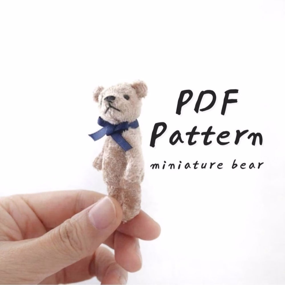 Miniature bear sewing pattern